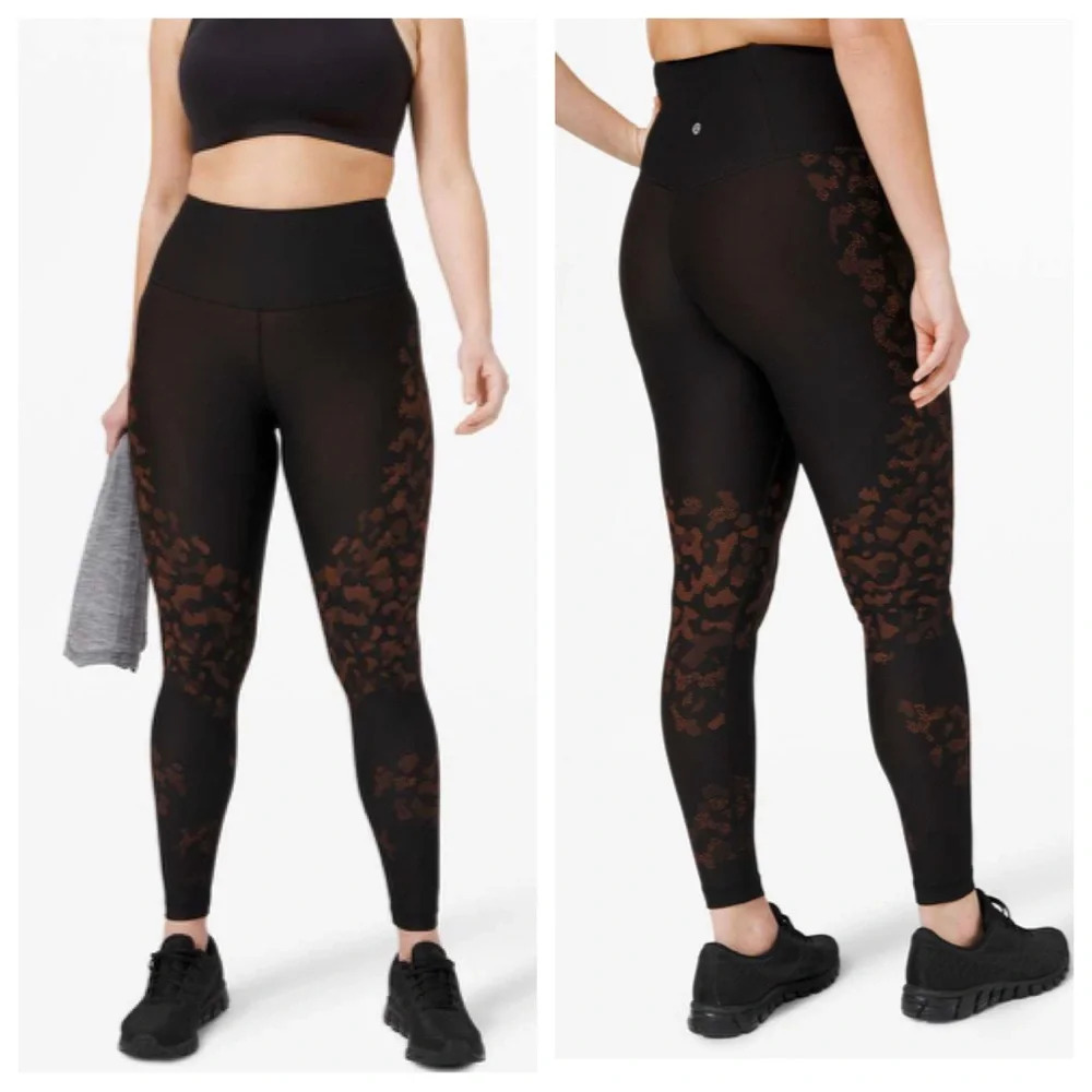 Lululemon Mapped Out High Rise Tight 28" *Camo Black / Brick 27133